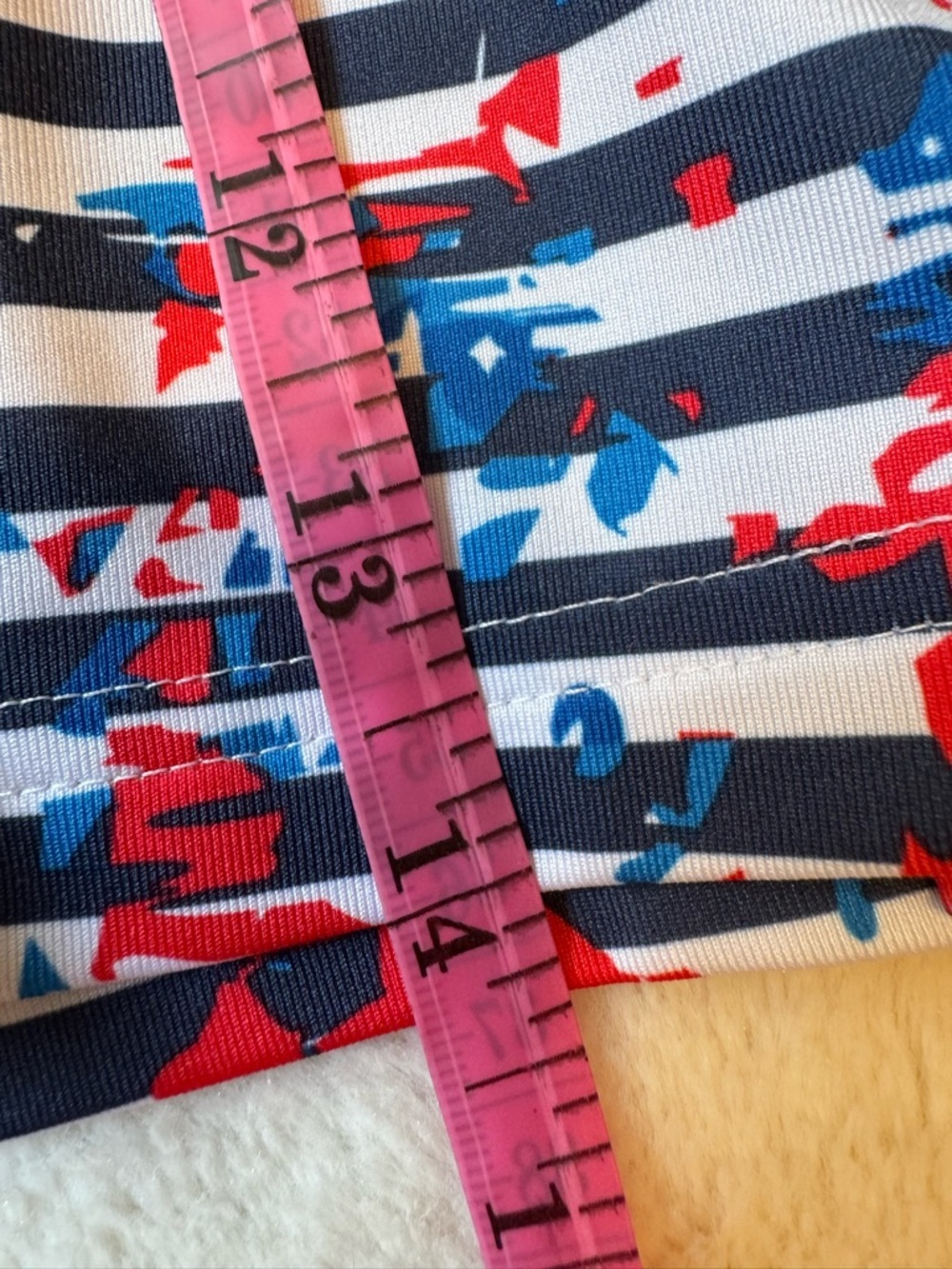 Bolle Athletic Skort Skirt L Red White Blue Striped Built In Shorts Swim Tennis - Picture 13 of 14